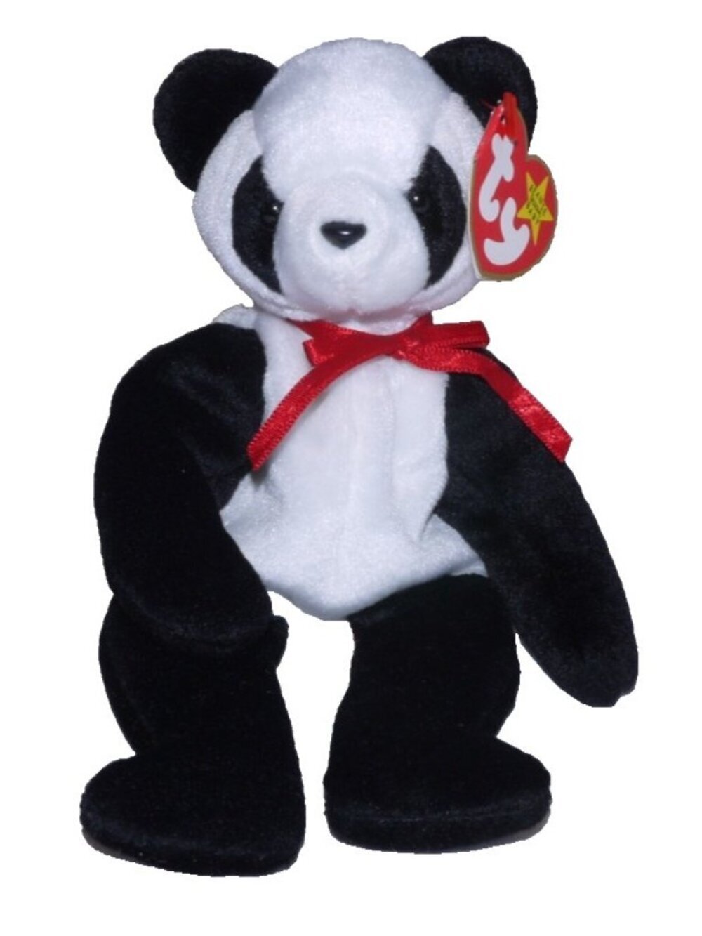 Vintage TY Beanie Babies Fortune bear 8" plush stuffed toy PE pellets 1998